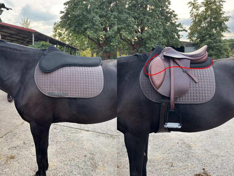 Vergleich Korrekturpad shape mit und ohne Sattel